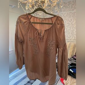 Vintage Boho Blush Blouse – Solitaire, Size M